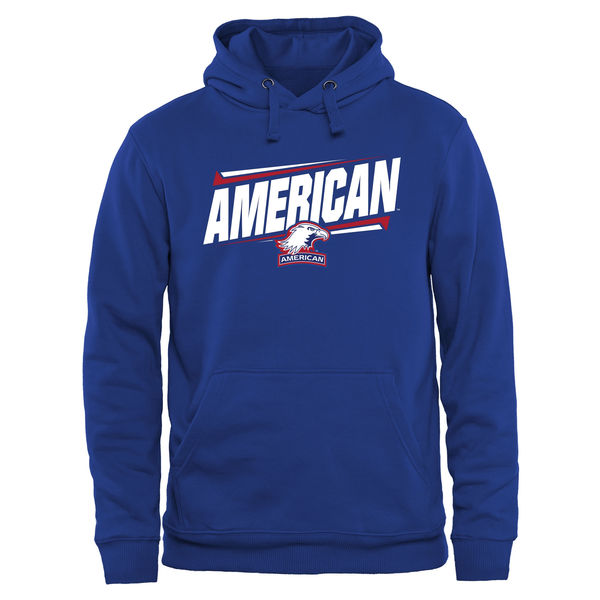 Men NCAA American Eagles Double Bar Pullover Hoodie Royal